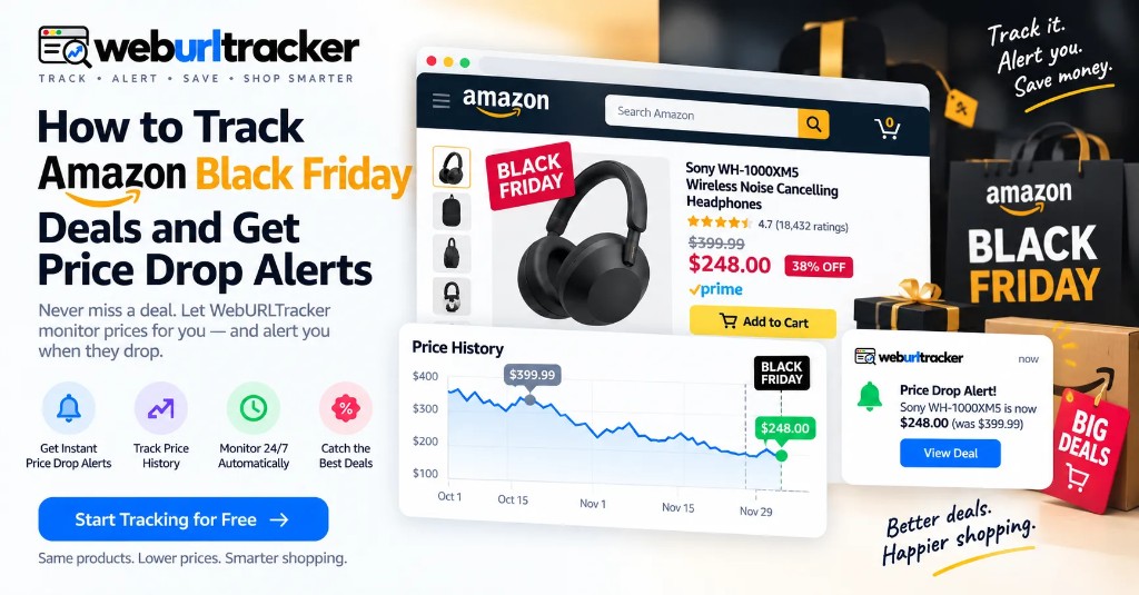 Amazon Black Friday deal tracking with WebURLTracker price-drop alerts and price history