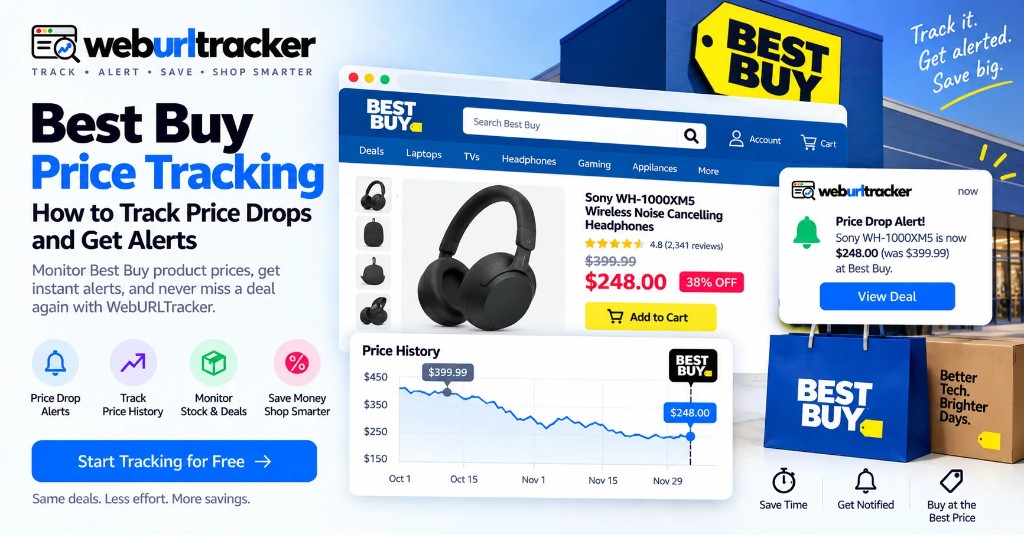 Best Buy price tracking with WebURLTracker price-drop alerts and product page monitoring